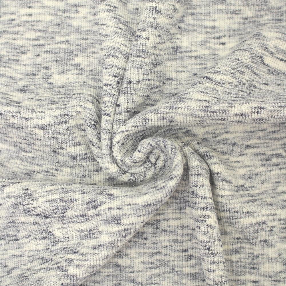 VANILLA / MELANGE BLAU - Bündchenstoff gerippt light