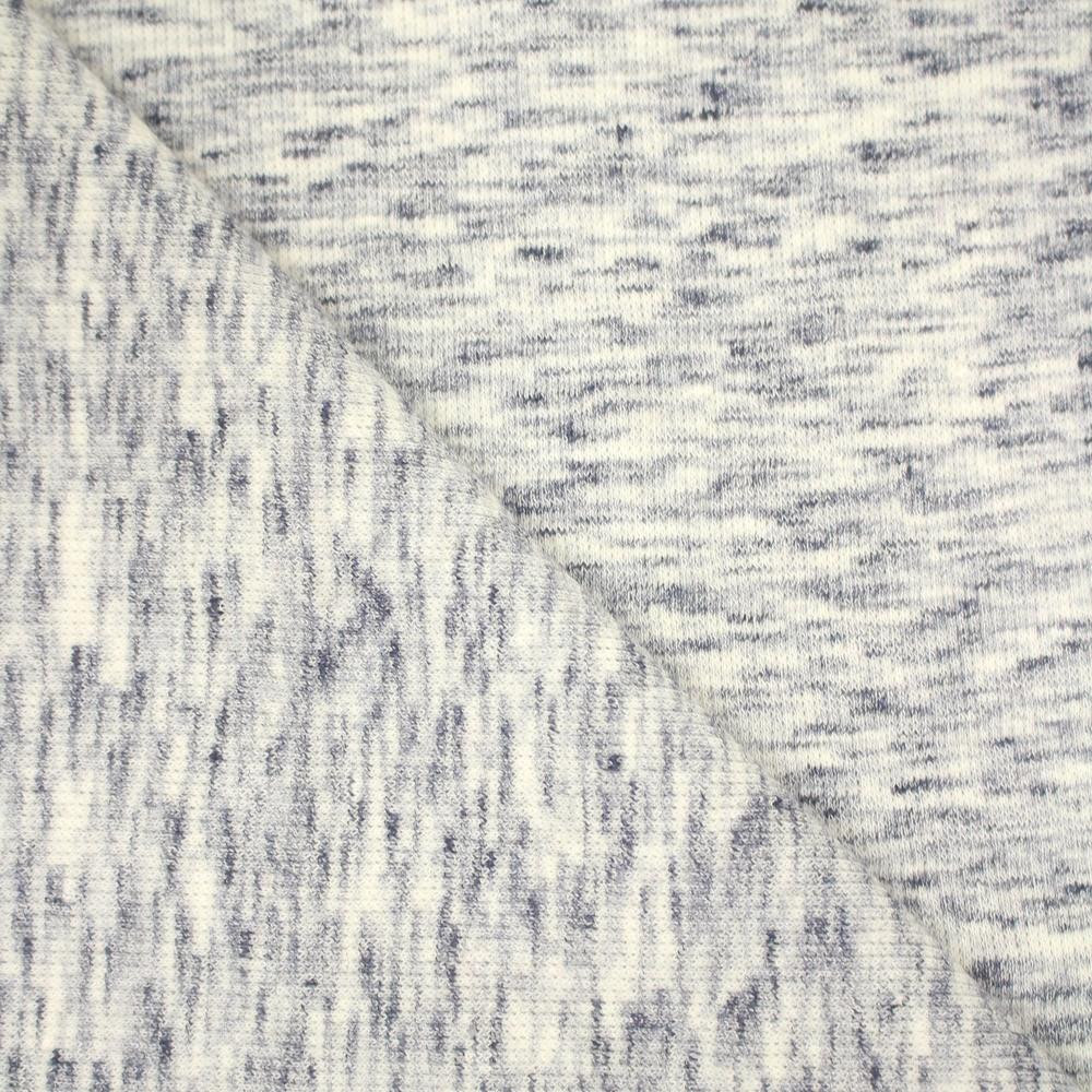 VANILLA / MELANGE BLAU - Bündchenstoff gerippt light