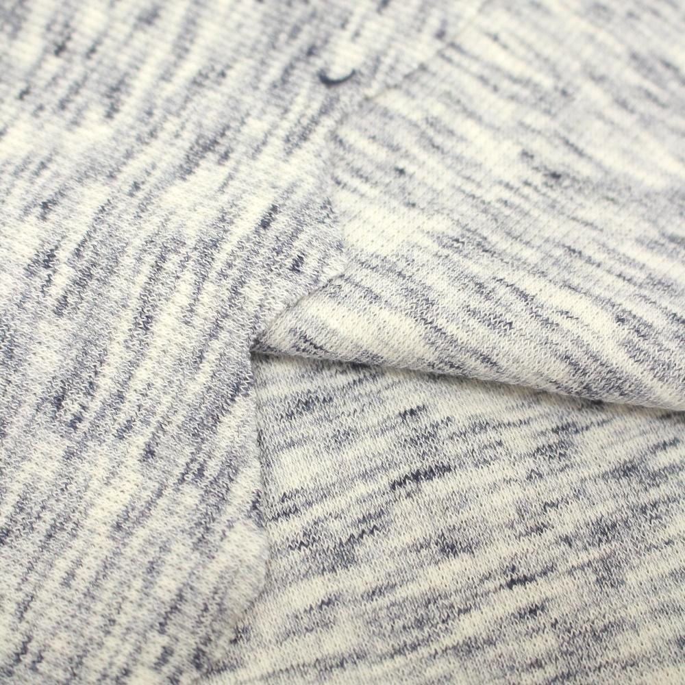 VANILLA / MELANGE BLAU - Bündchenstoff gerippt light