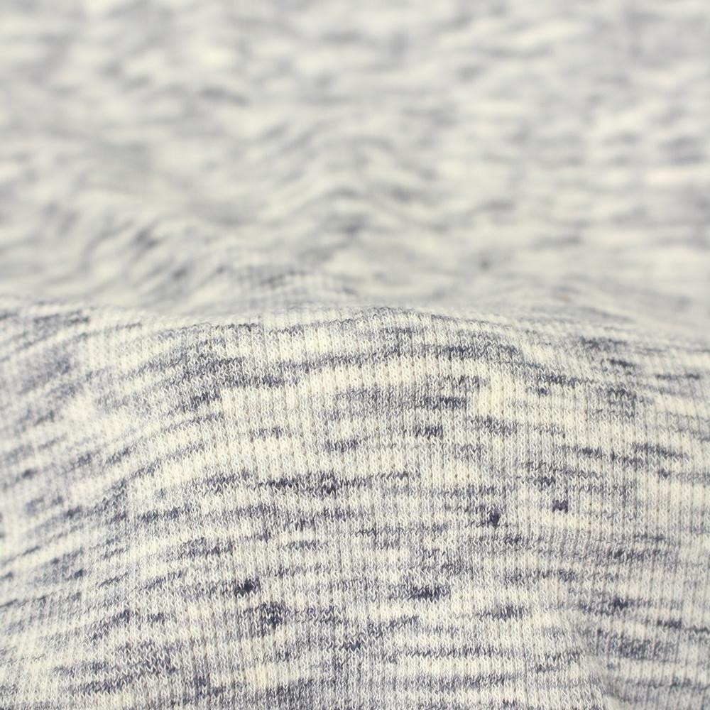VANILLA / MELANGE BLAU - Bündchenstoff gerippt light