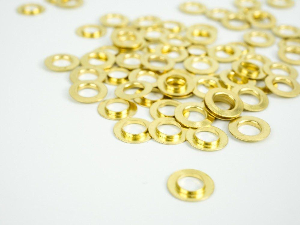 Nähfreie Ösen mit Scheiben 4 mm gold 