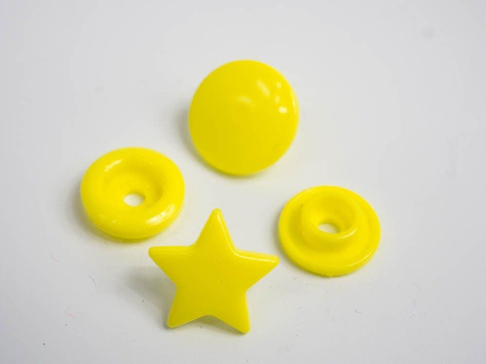 Druckknöpfe KAM Sterne 12 mm gelb - 10 Sets
