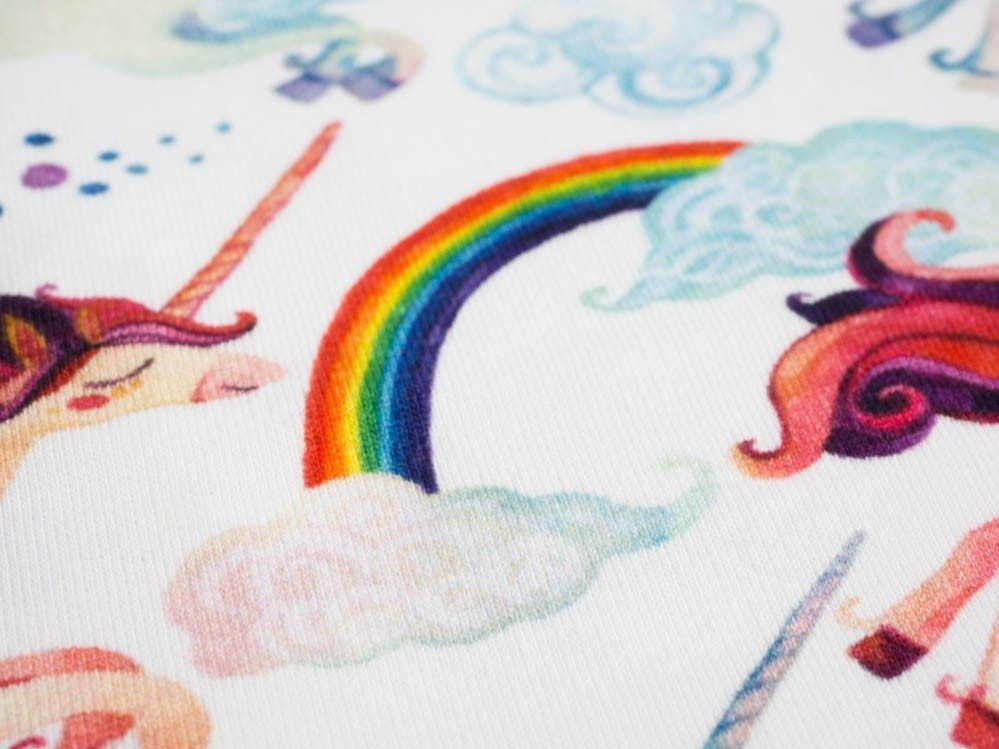 REGENBOGEN EINHÖRNER - Viskose-Jersey WE210