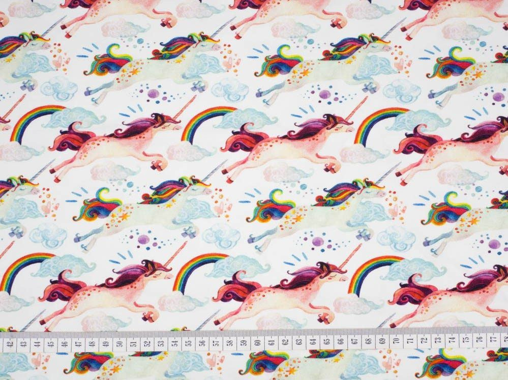 REGENBOGEN EINHÖRNER - Viskose-Jersey WE210