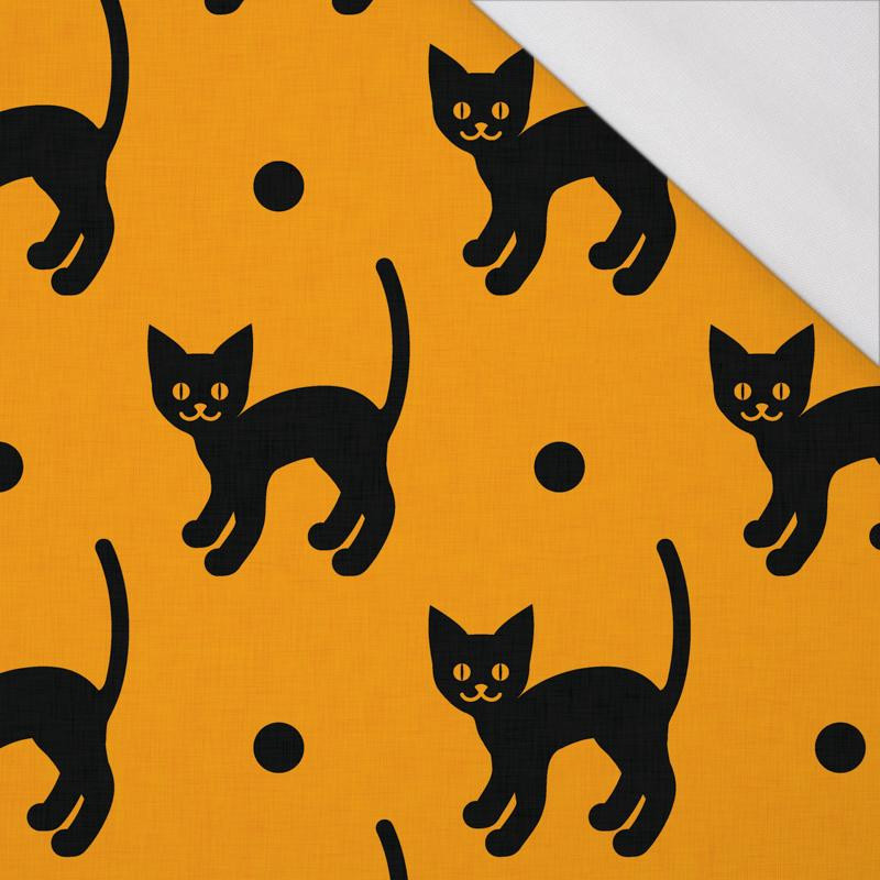 HALLOWEEN SCHWARZE KATZEN / kürbis - bio single jerset mit Elastan TE210 Sommersweat