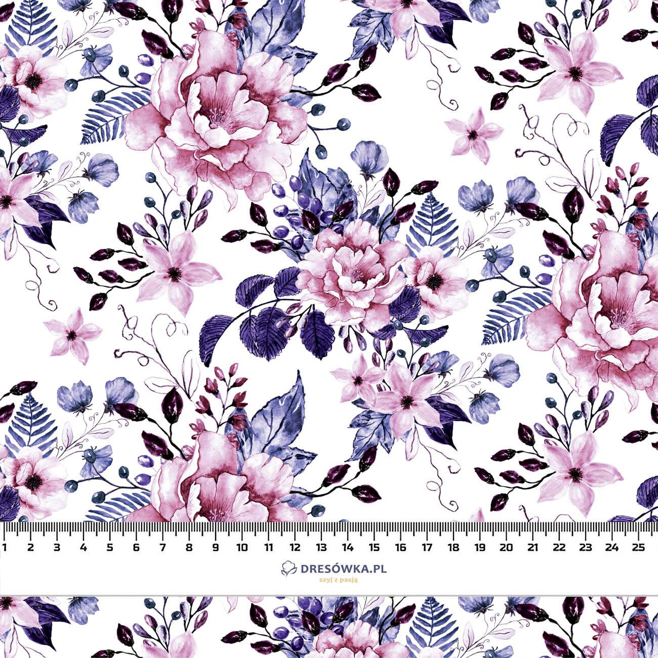 HAGEBUTENBLÜTE MS. 1 (BLÜHENDE WIESE) (Very Peri) - Viskose Webware