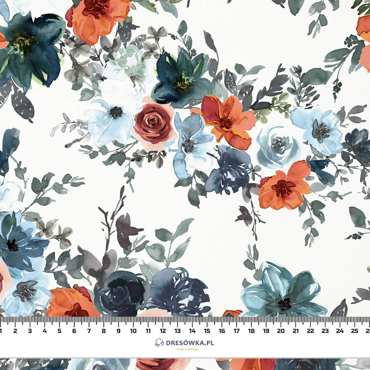 AQUARELL BLUMEN Ms. 2 / weiß - Bamboo fabric 170g