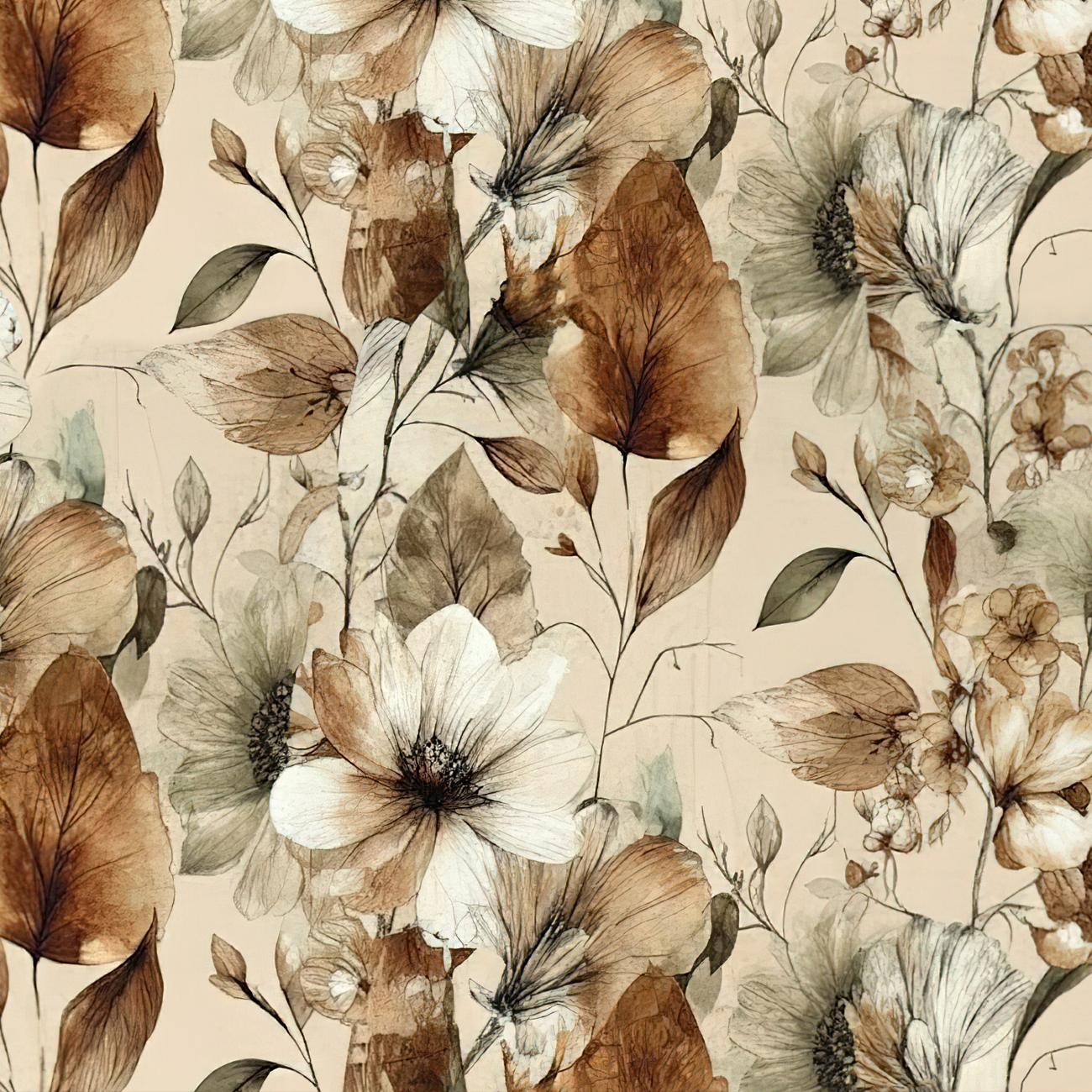 AUTUMN FLOWERS wz.22 - Wintersweat angeraut mit Elastan ITY