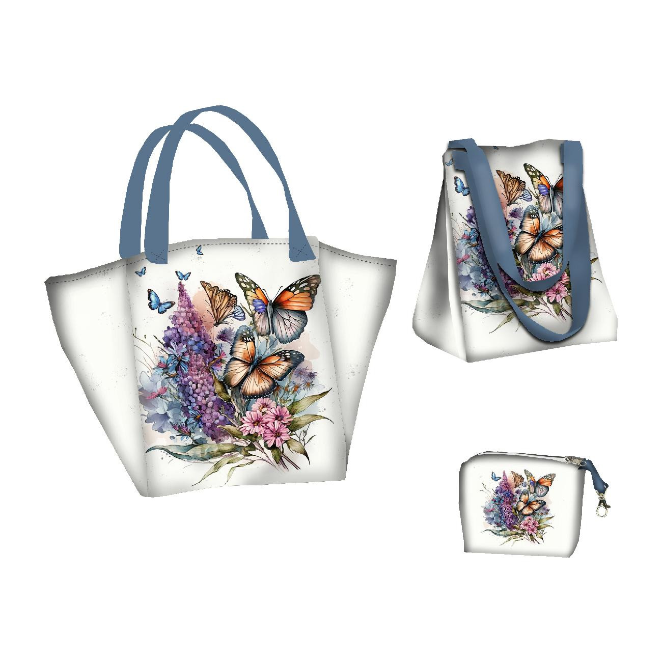 XL Tasche mit Utensilientasche 2 in 1 - BEAUTIFUL BUTTERFLY PAT. 1 - Nähset