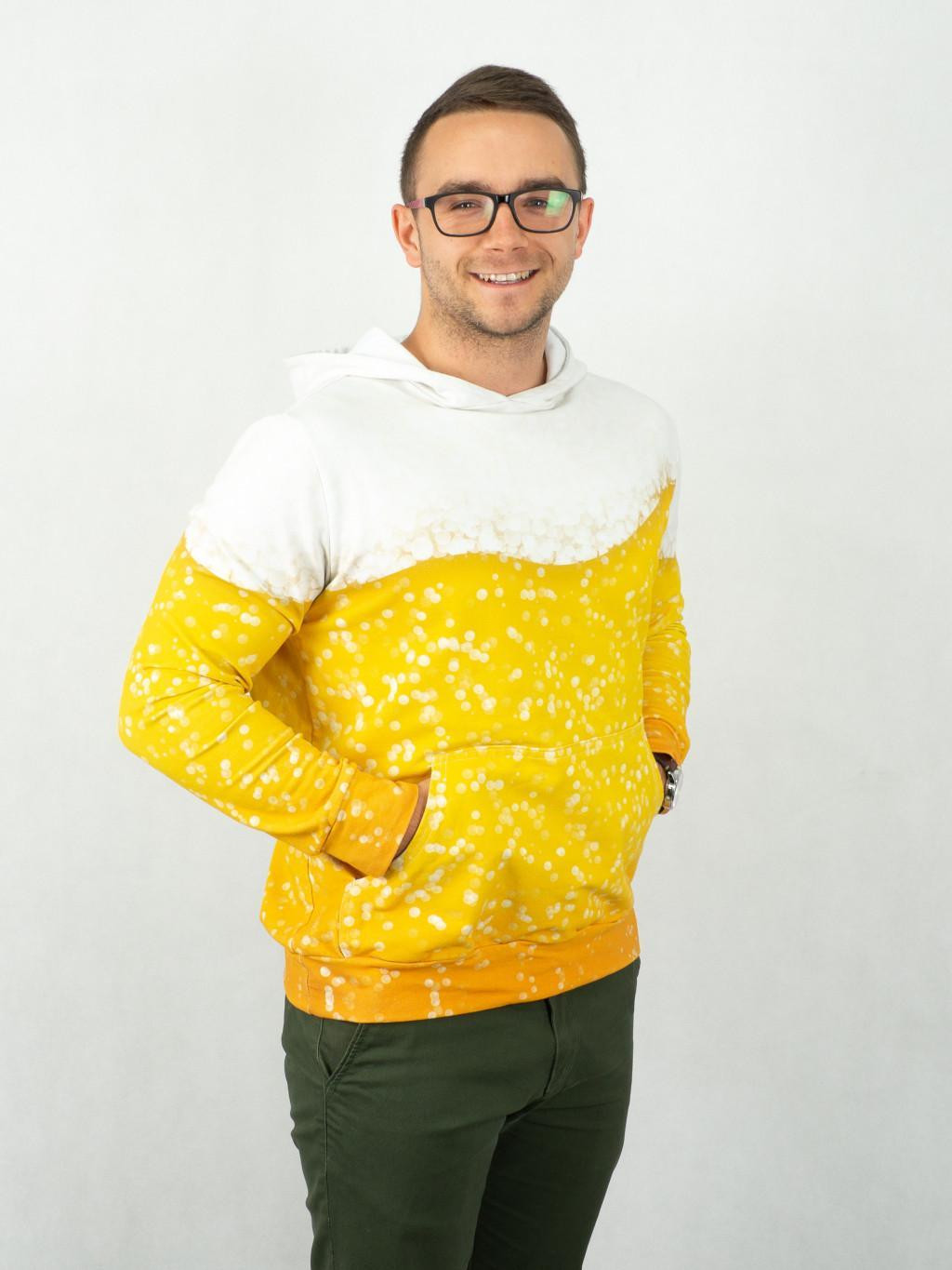 HERREN HOODIE (COLORADO) - melange hellgrau - Nähset