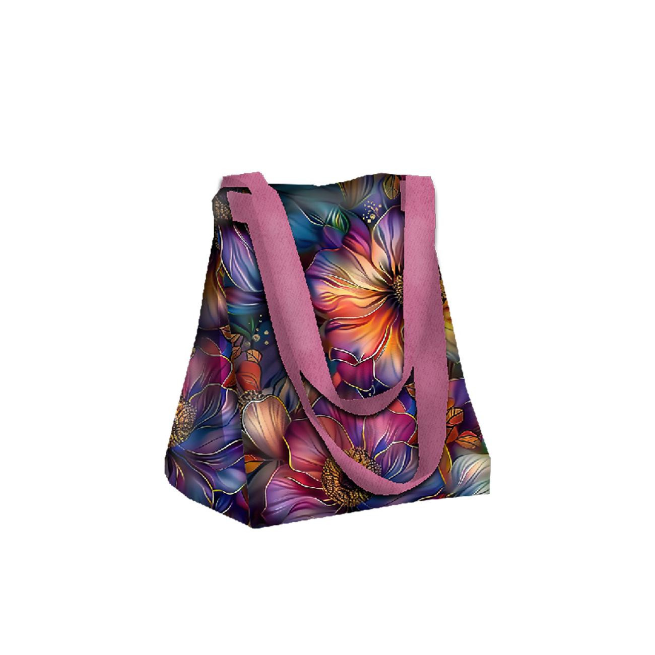 XL Tasche mit Utensilientasche 2 in 1 - COLORFUL FLOWERS m. 1 - Nähset