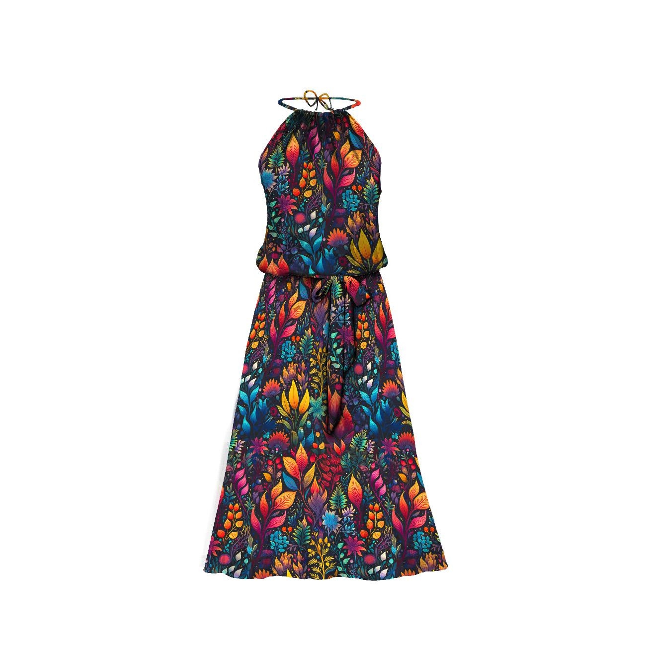 KLEID "DALIA" MAXI - COLORFUL LEAVES M. 2 - Nähset 