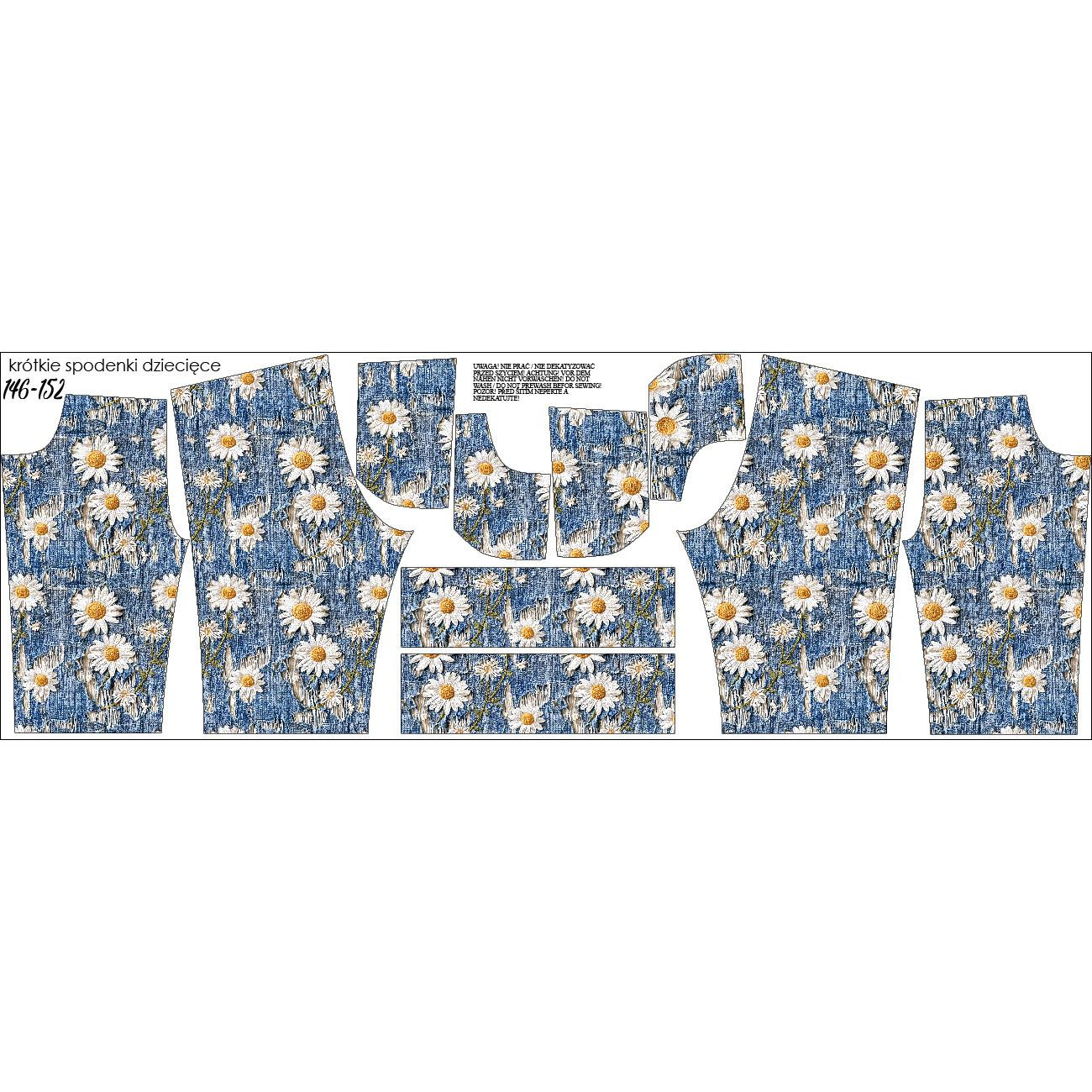 KURZE KINDERHOSE (RIO) - DAISIES DENIM IMITATION WZ. 2 - Sommersweat