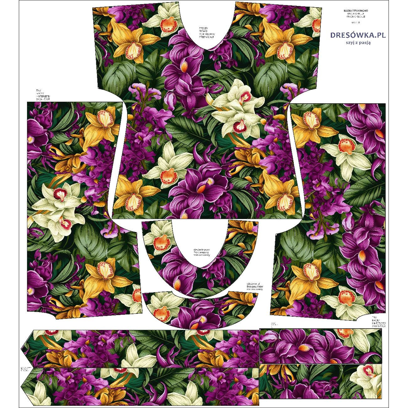 KIMONO BLUSE - EXOTIC ORCHIDS MS. 7 - Nähset 