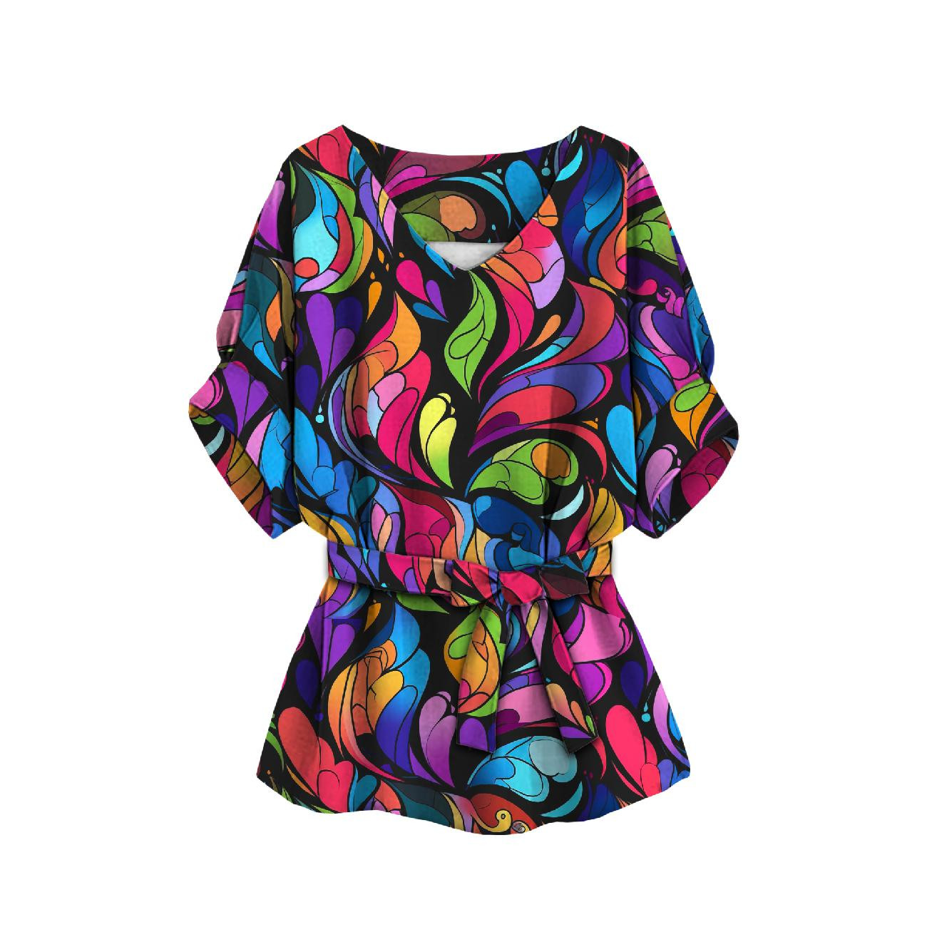 KIMONO BLUSE - COLORFUL ABSTRACT - Nähset 