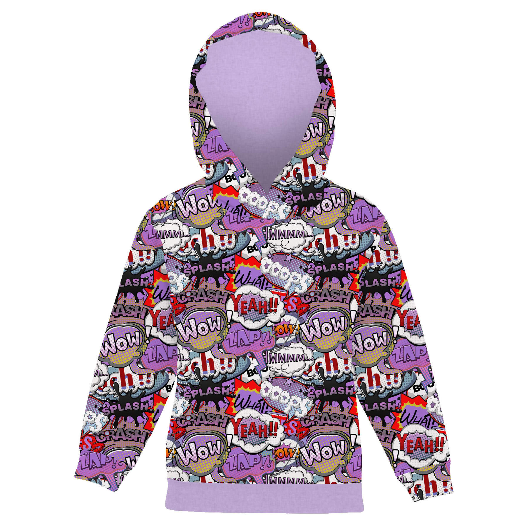 KINDER HOODIE (ALEX) - COMICS (violet - rot) - Nähset