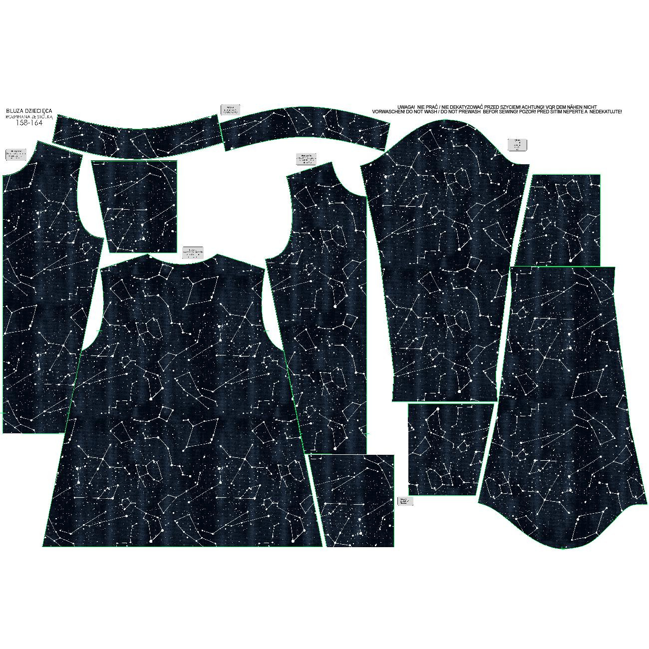 “MAX” KINDER TRAININGSJACKE - KONSTELLATIONEN M.2 (GALAKTISCHE TIERE) / navy - Maschenware mit kurzem Flor