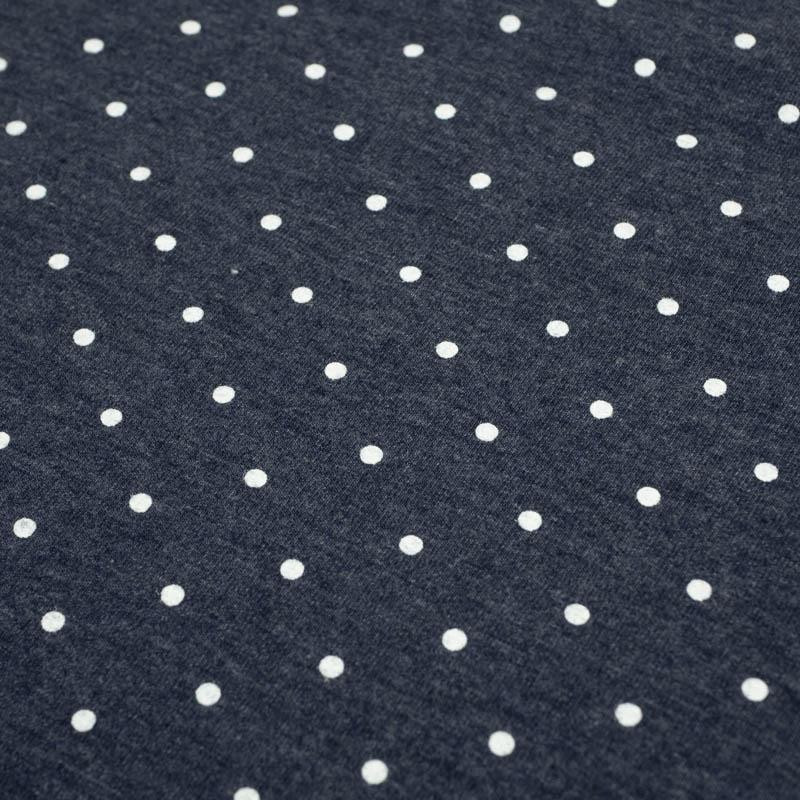 KROPKI BIAŁE / jeans - Single Jersey TE210