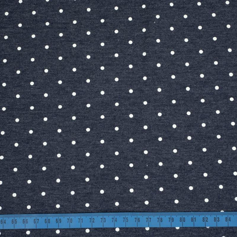 KROPKI BIAŁE / jeans - Single Jersey TE210
