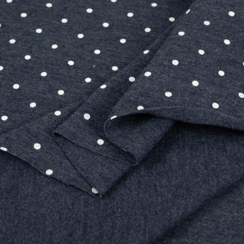 KROPKI BIAŁE / jeans - Single Jersey TE210
