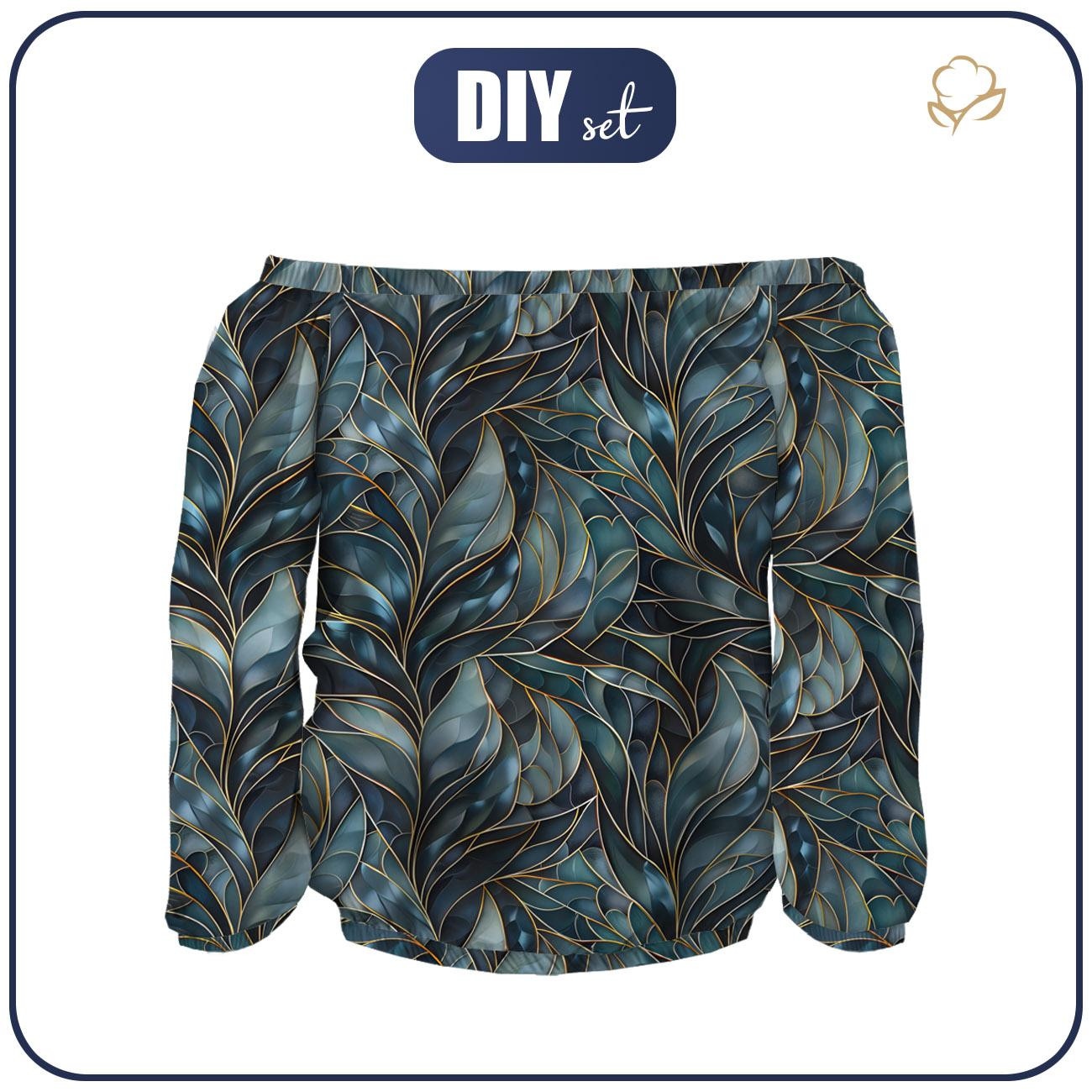 Carmenausschnitt Bluse (SOFIA) - LEAVES M. 1 - Nähset 