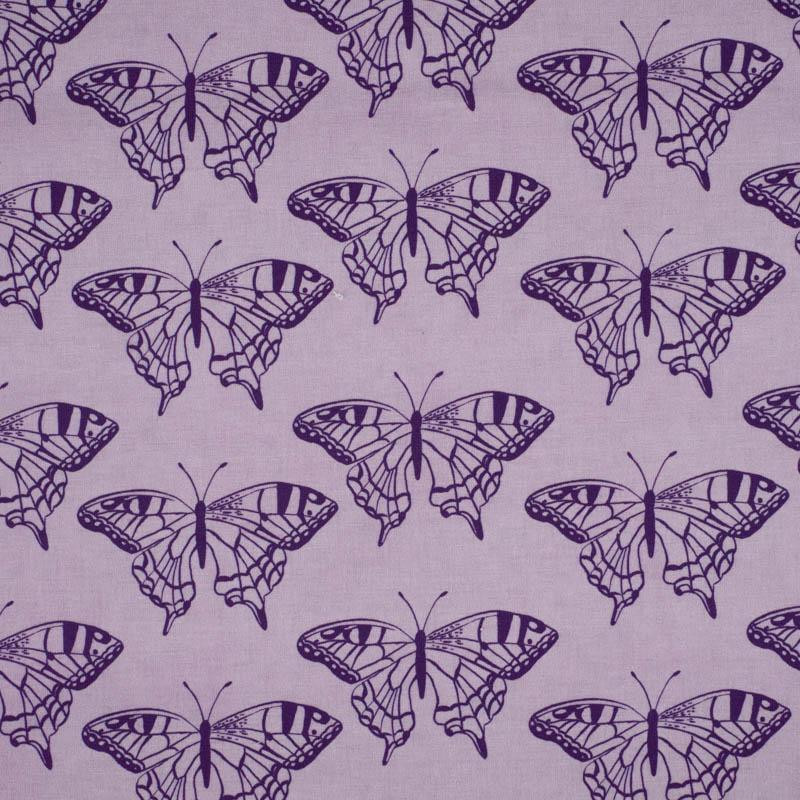SCHMETTERLINGE / purpur (PURPUR SCHMETTERLINGE) - bio single jerset mit Elastan Sommersweat