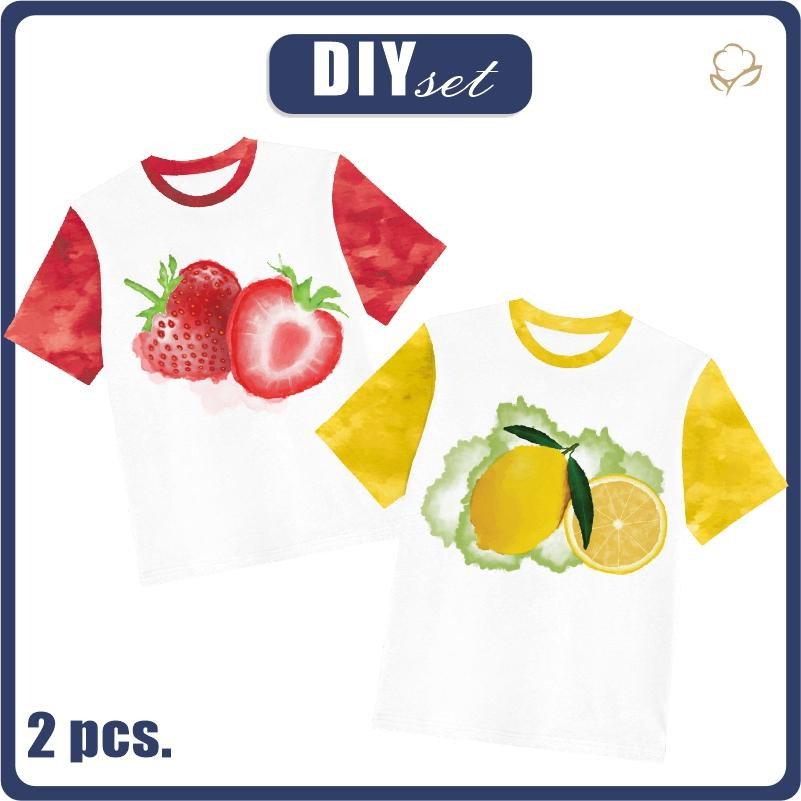 2-PACK - KINDER T-SHIRT  - FRÜCHTE M. 1 - Nähset