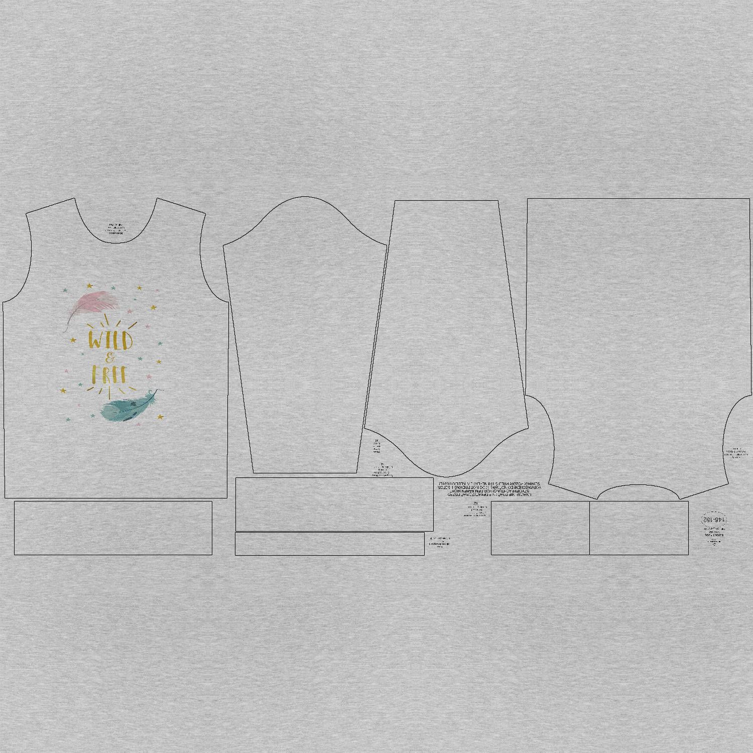 Kinder-Sweatshirts (NOE) - PASTELL-FEDERN (WILD & FREE) / M-01 melange hellgrau - Sommersweat