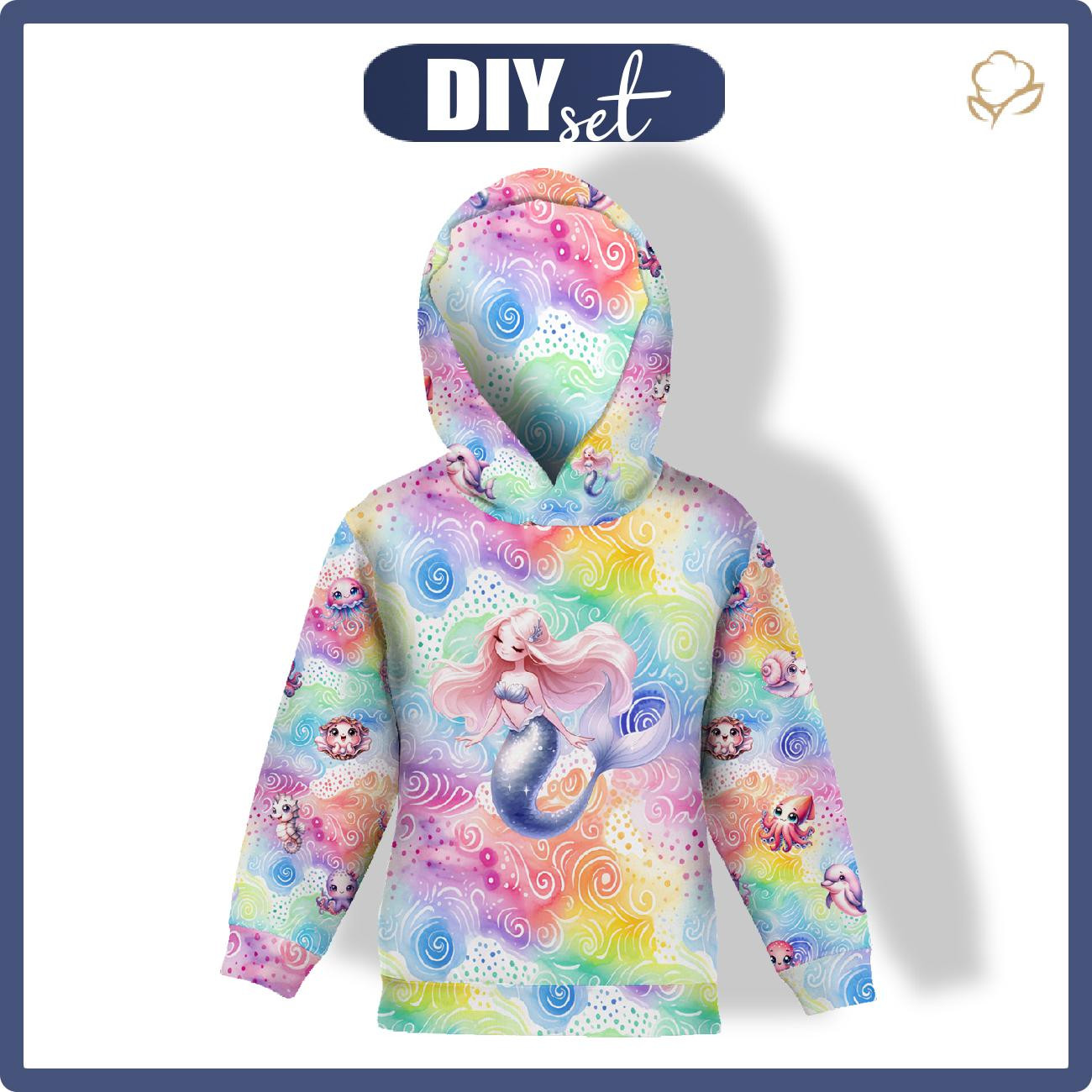 KINDER HOODIE (ALEX) - MERMAID (SEA ANIMALS m. 3)  - Nähset