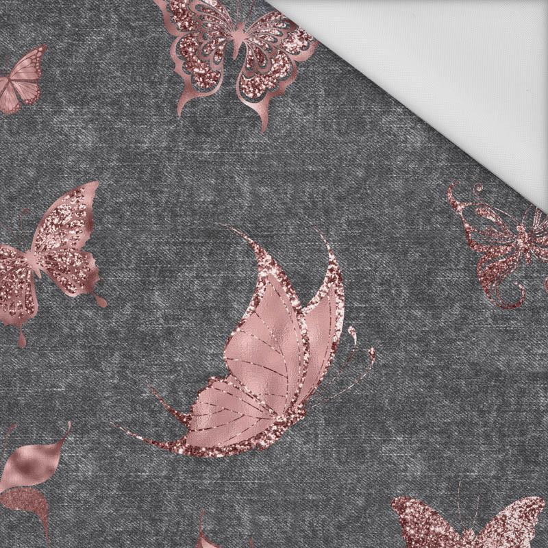 SCHMETTERLINGE (GLITTER SCHMETTERLINGE) / ACID WASH GRAU - Wasserabweisende Webware