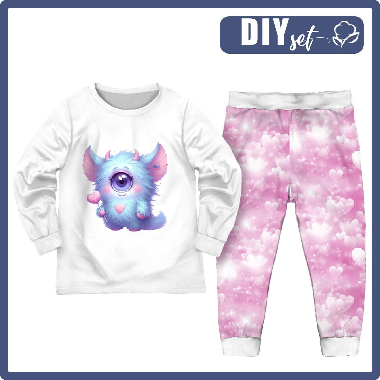KINDERPYJAMAS "MIKI" - VALENTINE'S DAY / MONSTER - Nähset