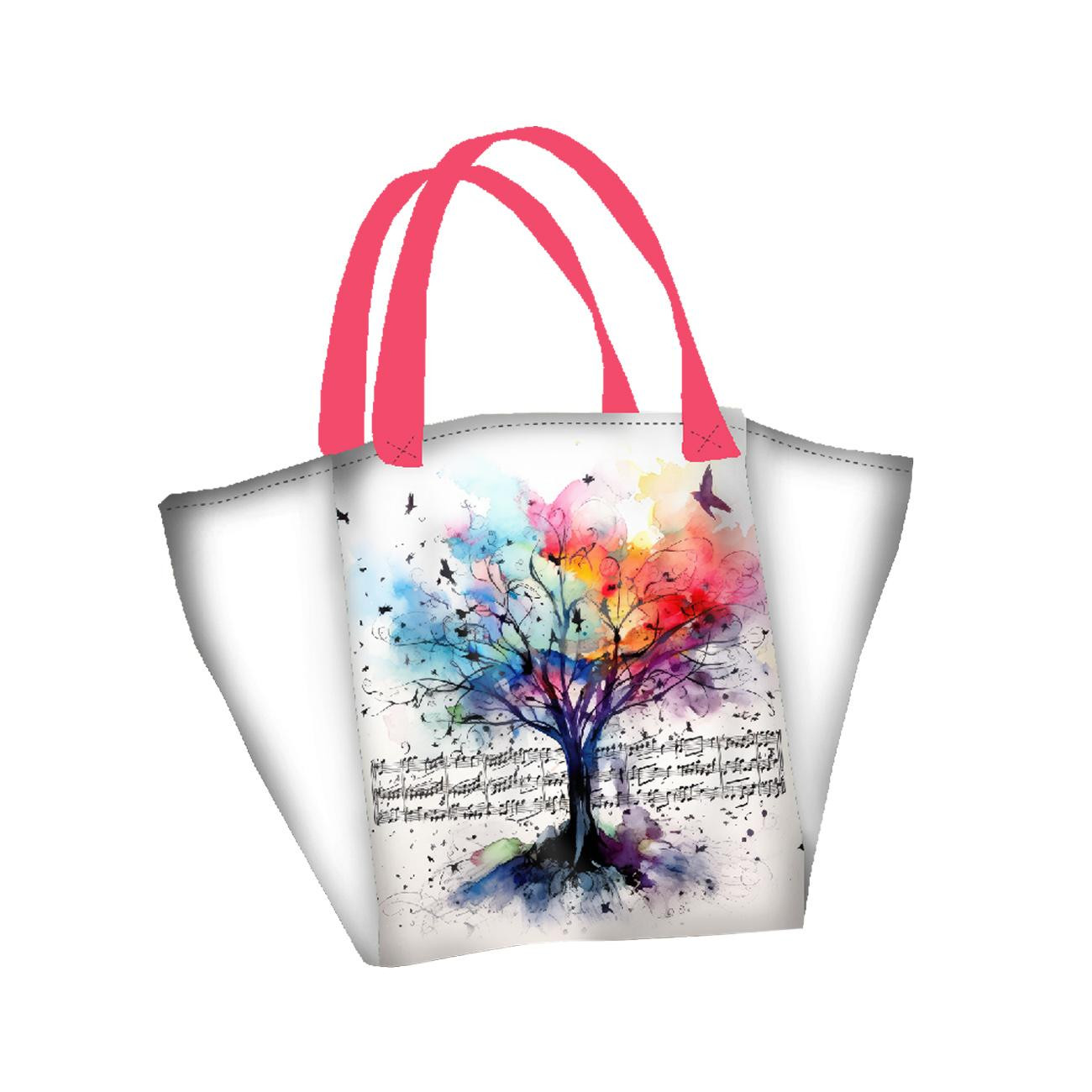 XL Tasche mit Utensilientasche 2 in 1 - WATERCOLOR MUSIC m.1 - Nähset