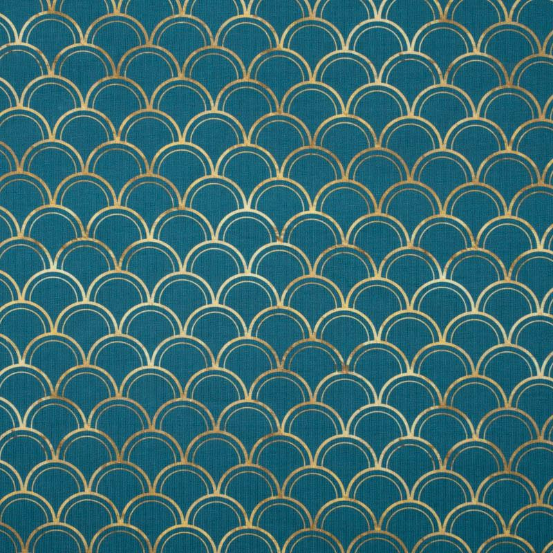 GOLDENE SCHUPPEN M.2 (GOLDENER OZEAN) / marine - bio single jerset mit Elastan Sommersweat