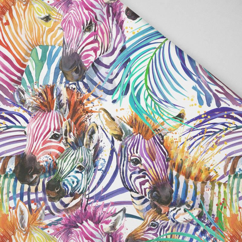 ZEBRA (regenbogenfarbig) / weiß - HOME DECOR PREMIUM Webware