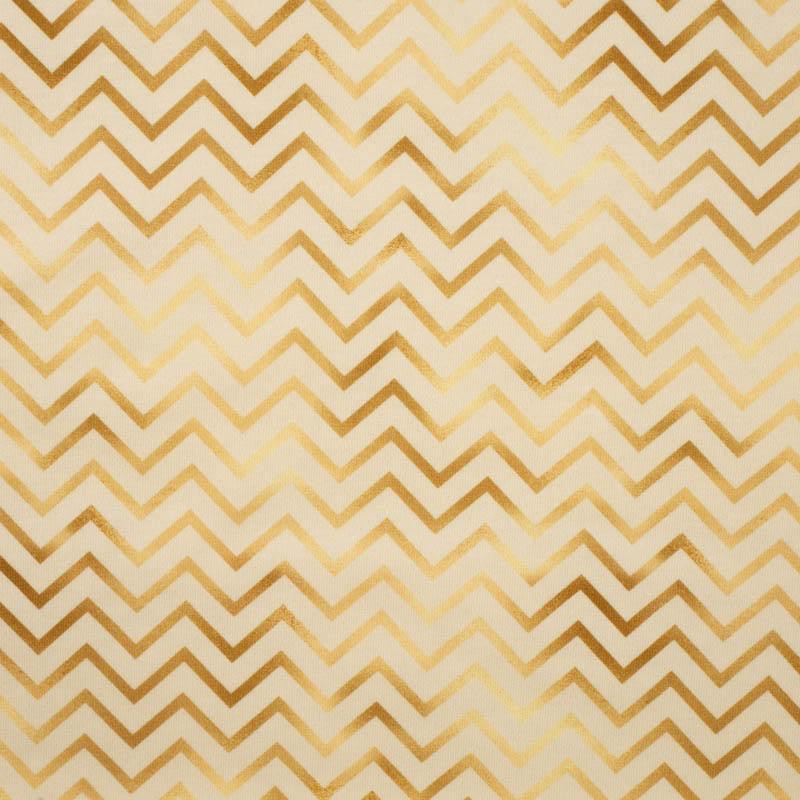 GOLDENE  ZICKZACK (GOLDENER OZEAN) / beige - bio single jerset mit Elastan Sommersweat