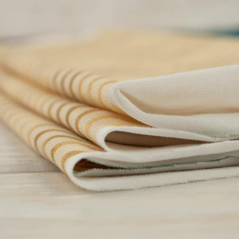 GOLDENE  ZICKZACK (GOLDENER OZEAN) / beige - bio single jerset mit Elastan Sommersweat