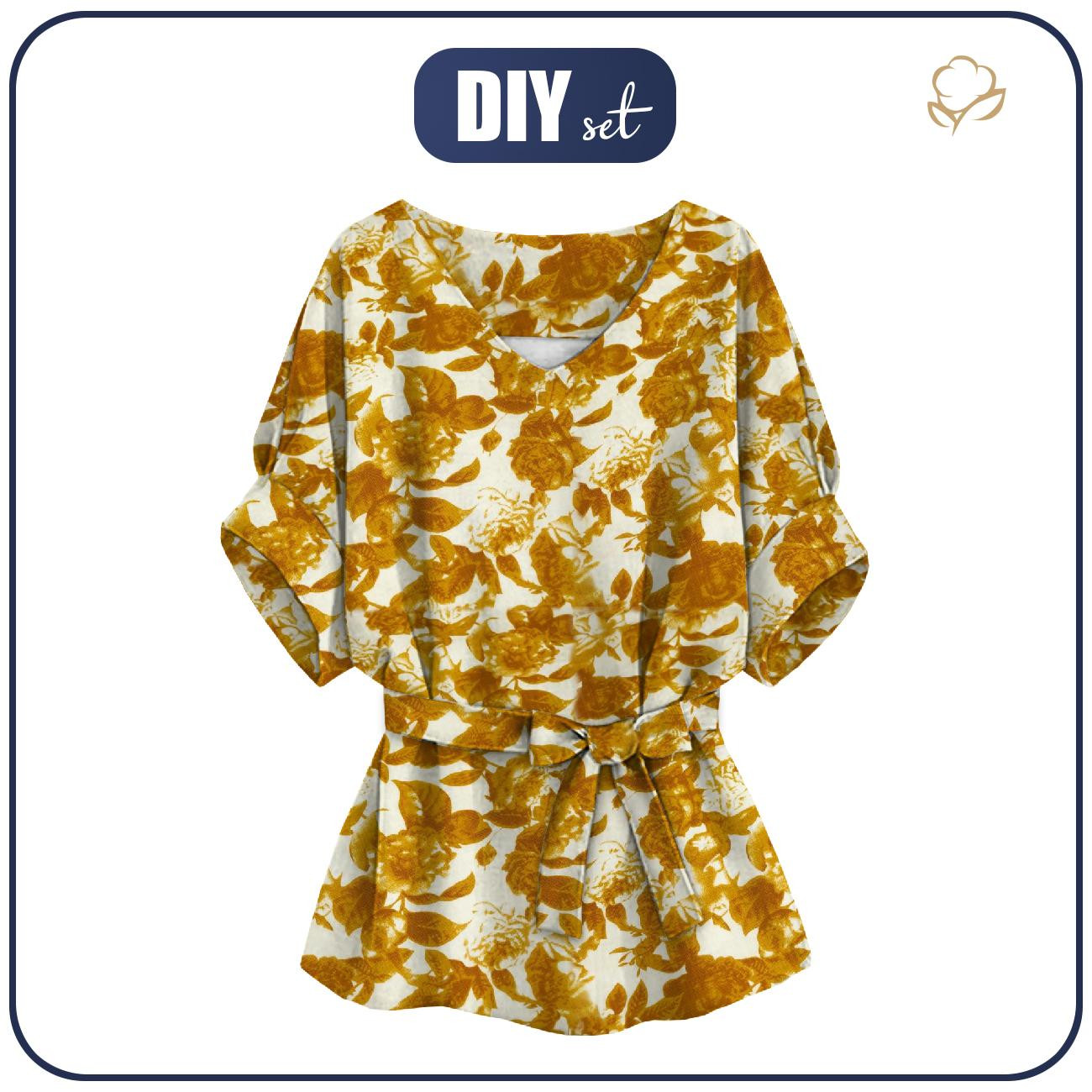 KIMONO BLUSE - WILDROSE / gold - Nähset