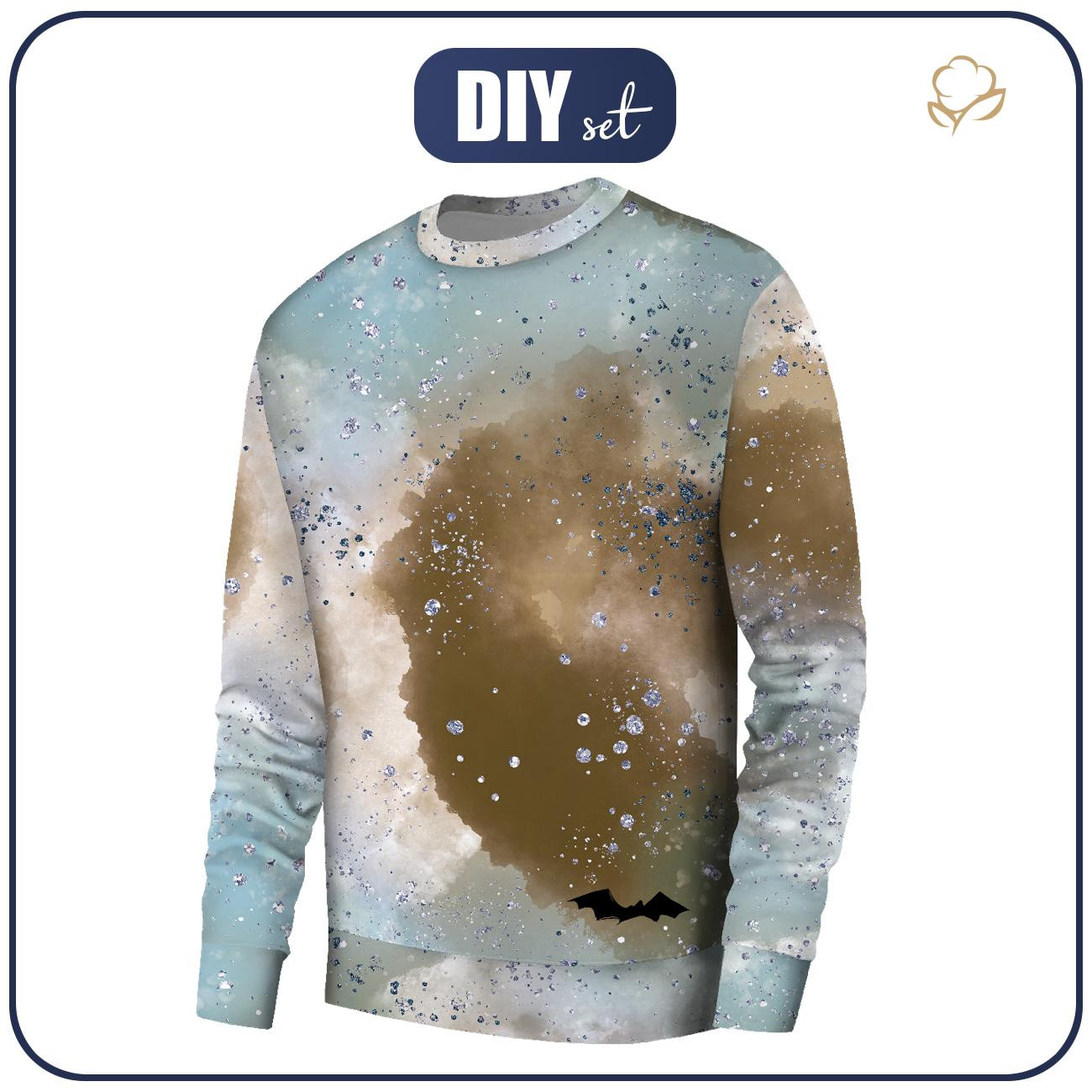 BASIC HERREN SWEATSHIRT (OREGON) - VERZAUBERTE WOLKEN (VERZAUBERTE NACHT) - Nähset