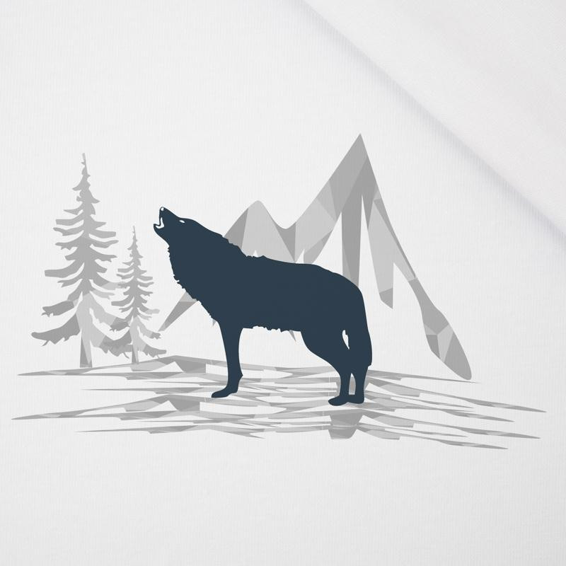 WOLF (ADVENTURE) / weiß - SINGLE JERSEY PANORAMISCHES PANEL