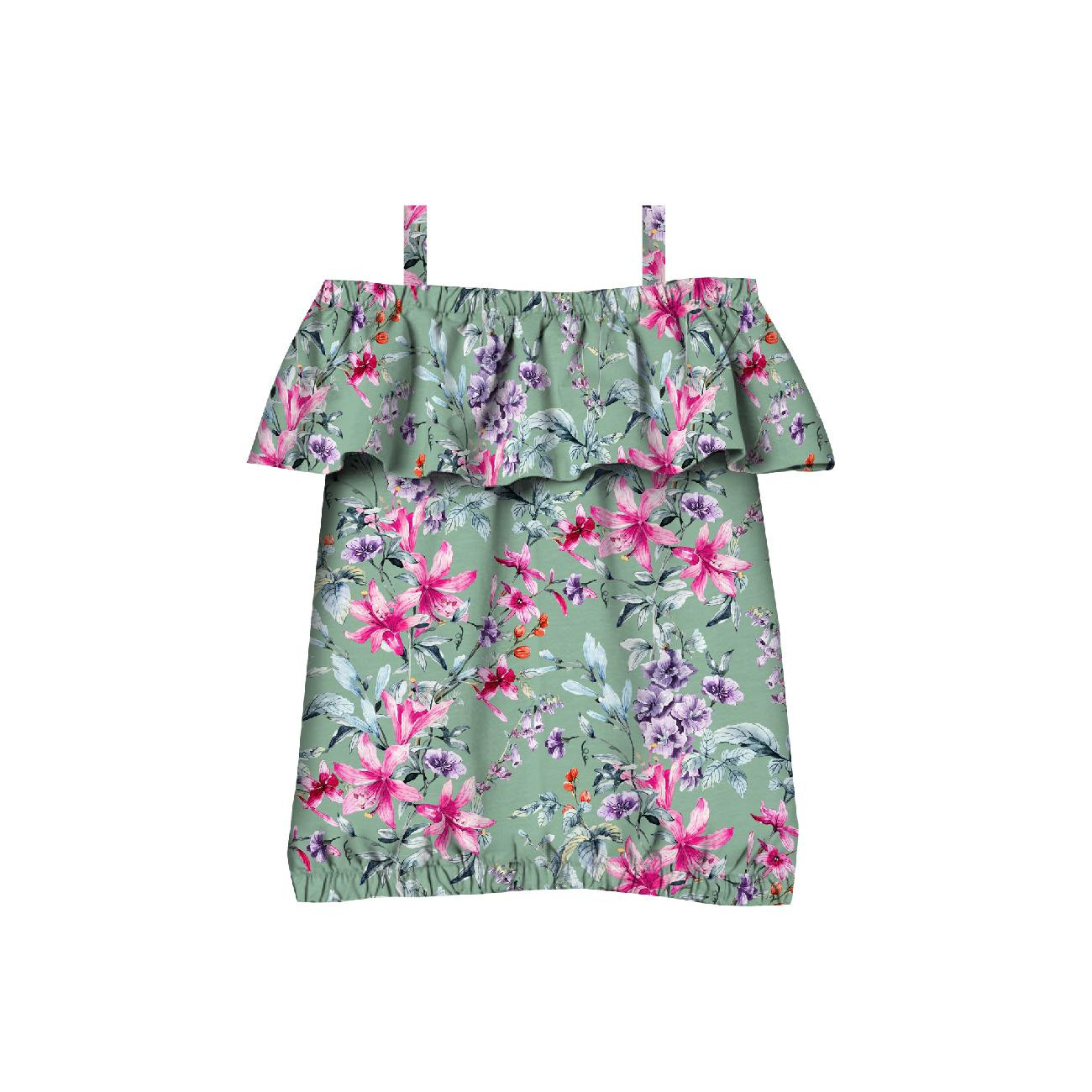 Carmenausschnitt Bluse (SARA) - SPRING MEADOW M. 3 - Nähset 