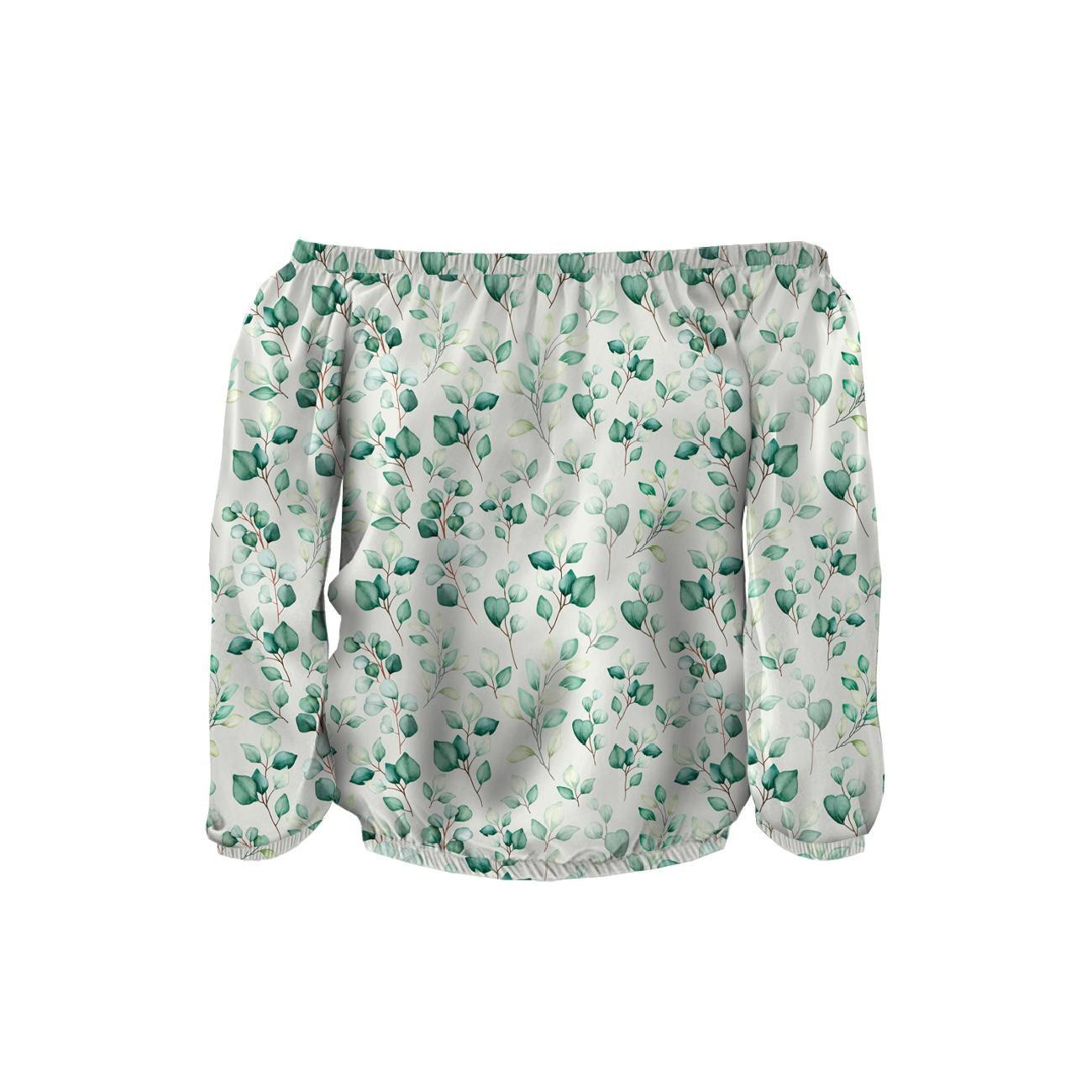 Carmenausschnitt Bluse SOFIA - EUKALYPTEN - Nähset M