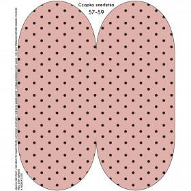 "Beanie" Mütze - SCHWARZE PUNKTE  / B-05 rosenquarz 48-50