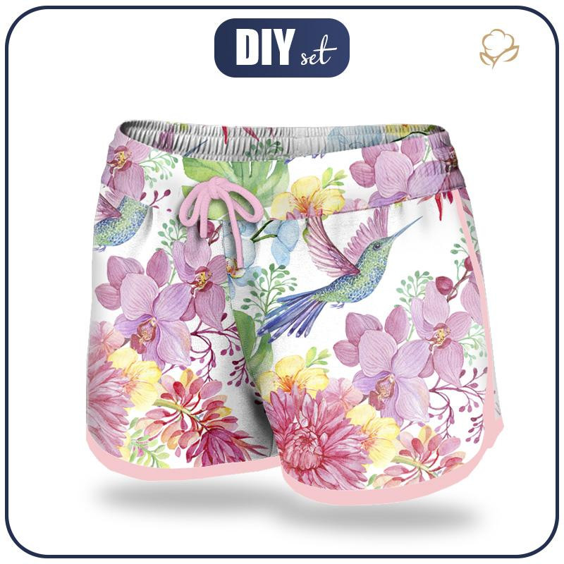 Damen Badeshorts - KOLIBRIS UND BLUMEN - Nähset