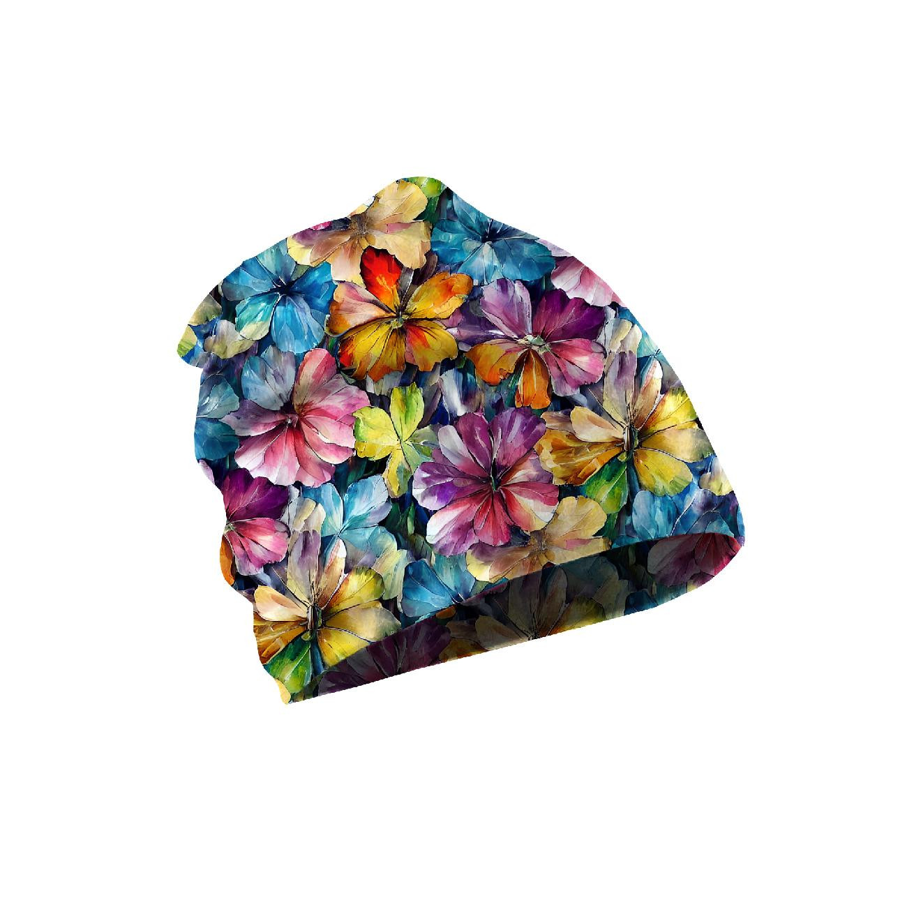 KINDER MÜTZE UND SCHAL (CLASSIC) - AQUARELL BLUMEN Ms. 8 - Nähset
