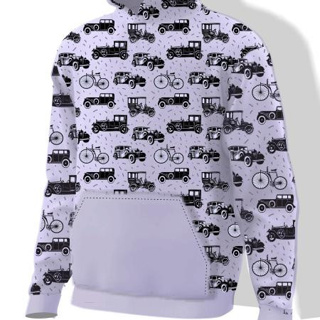 HERREN HOODIE (COLORADO) - BLACK OLD CARS - Nähset 