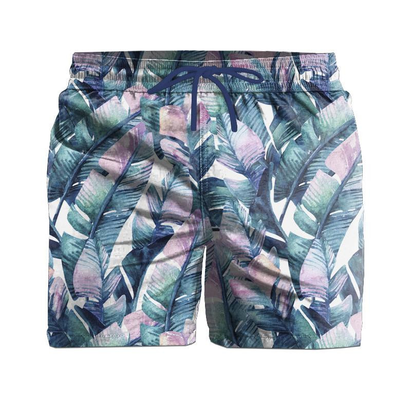 Herren badehose - AQUARELL BLÄTTER - Nähset