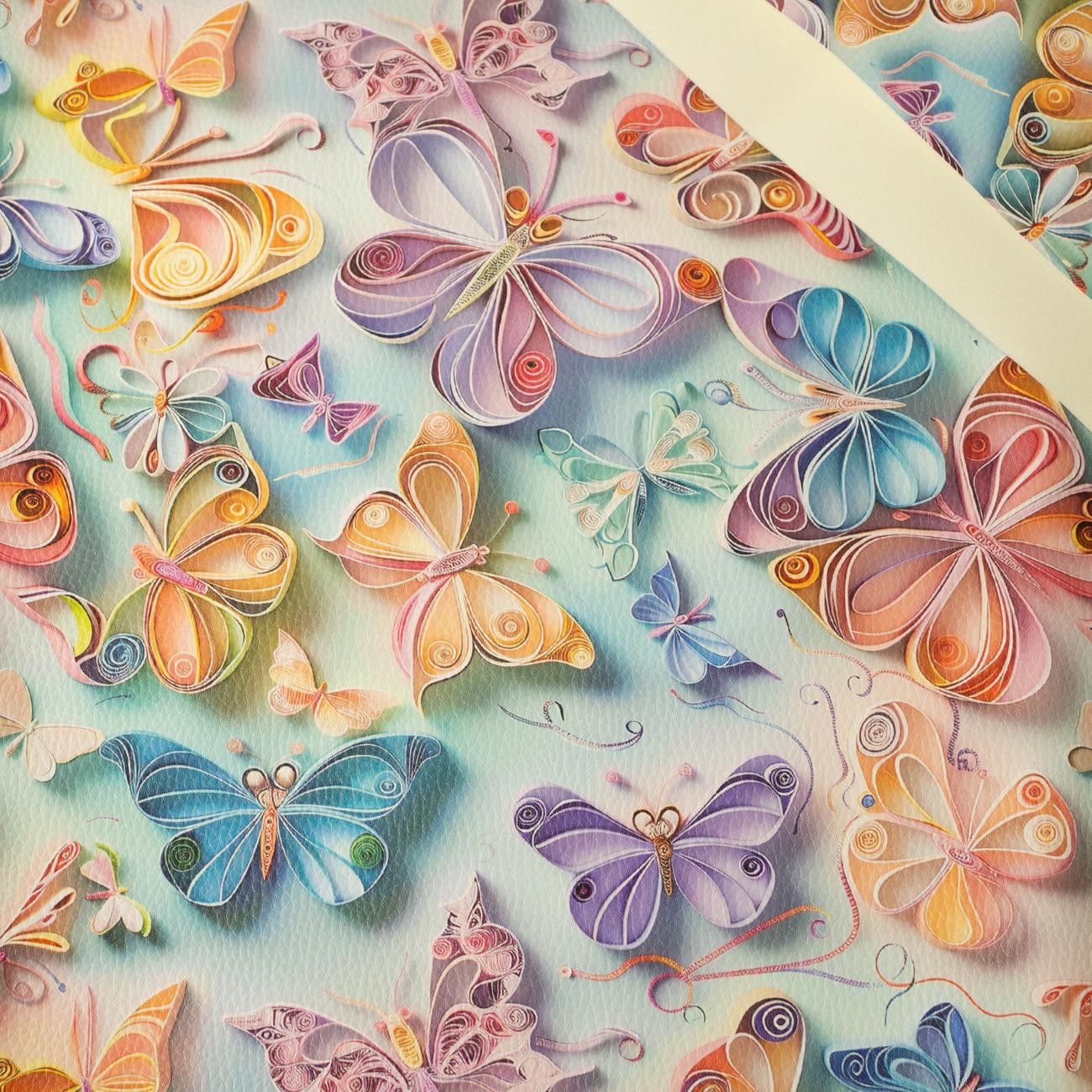 PAPER BUTTERFLIES (46 cm x 50 cm) - dickes geprägtes Kunstleder