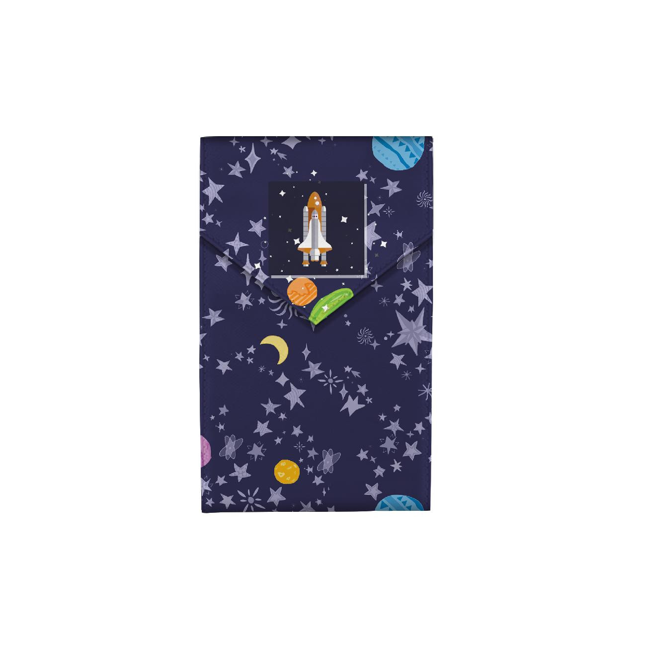 SCHÜLERPAKET - PLANETEN UND STERNE ( GALAXIE ) / dunkelblau - Nähset