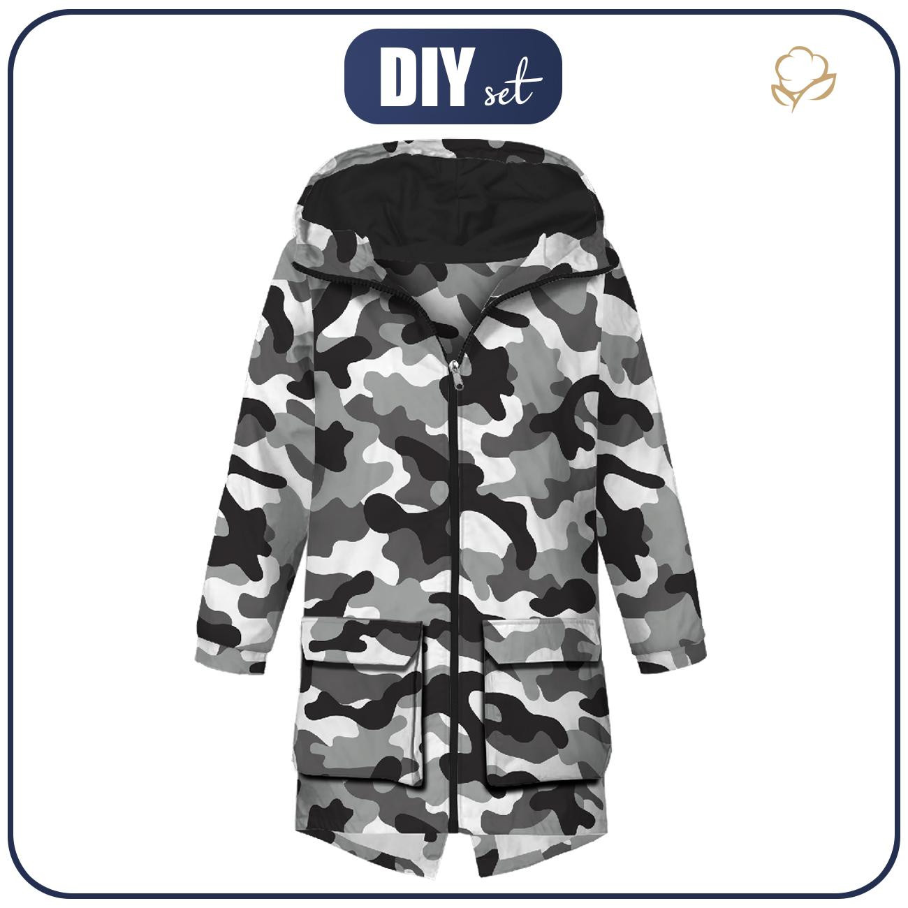 HERRENPARKA (TOM) - CAMOUFLAGE GRAU - Nähset