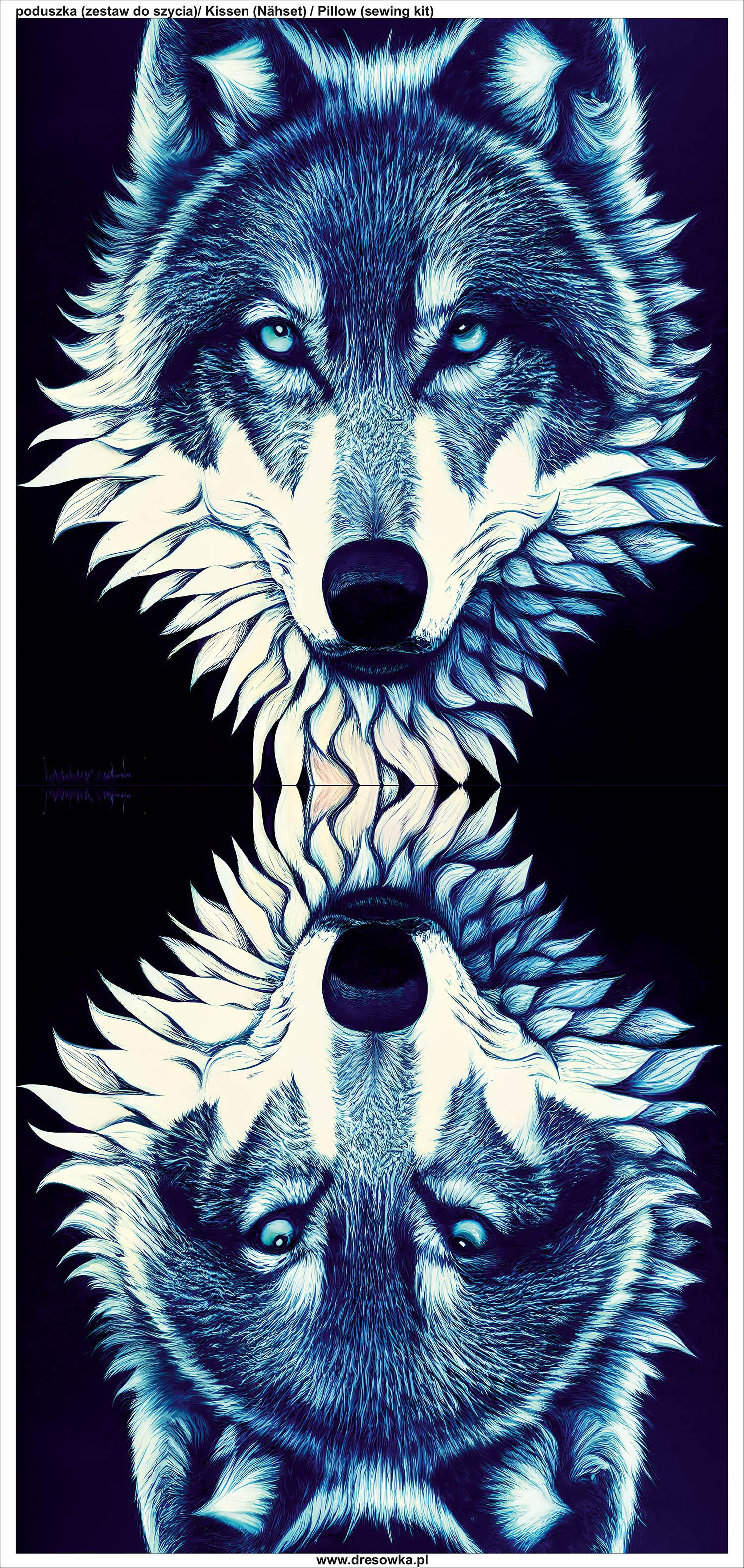 KISSEN 45x45 - WOLF - Velours - Nähset